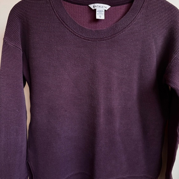 Burgundy Athleta Coaster Luxe Waffle Sweatshirt - Picture 5 of 7
